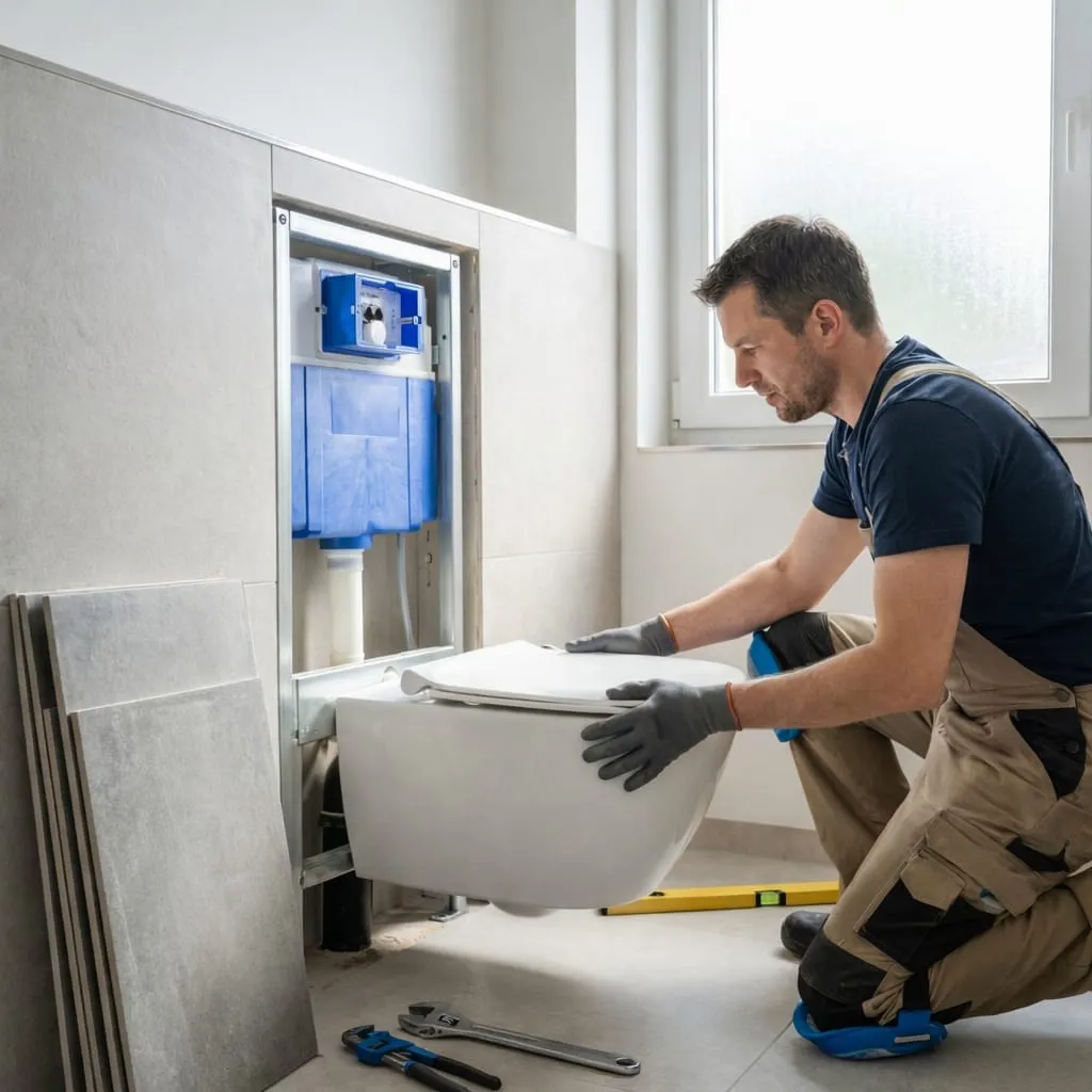 Western Toilet Installation (Wall Mounted)